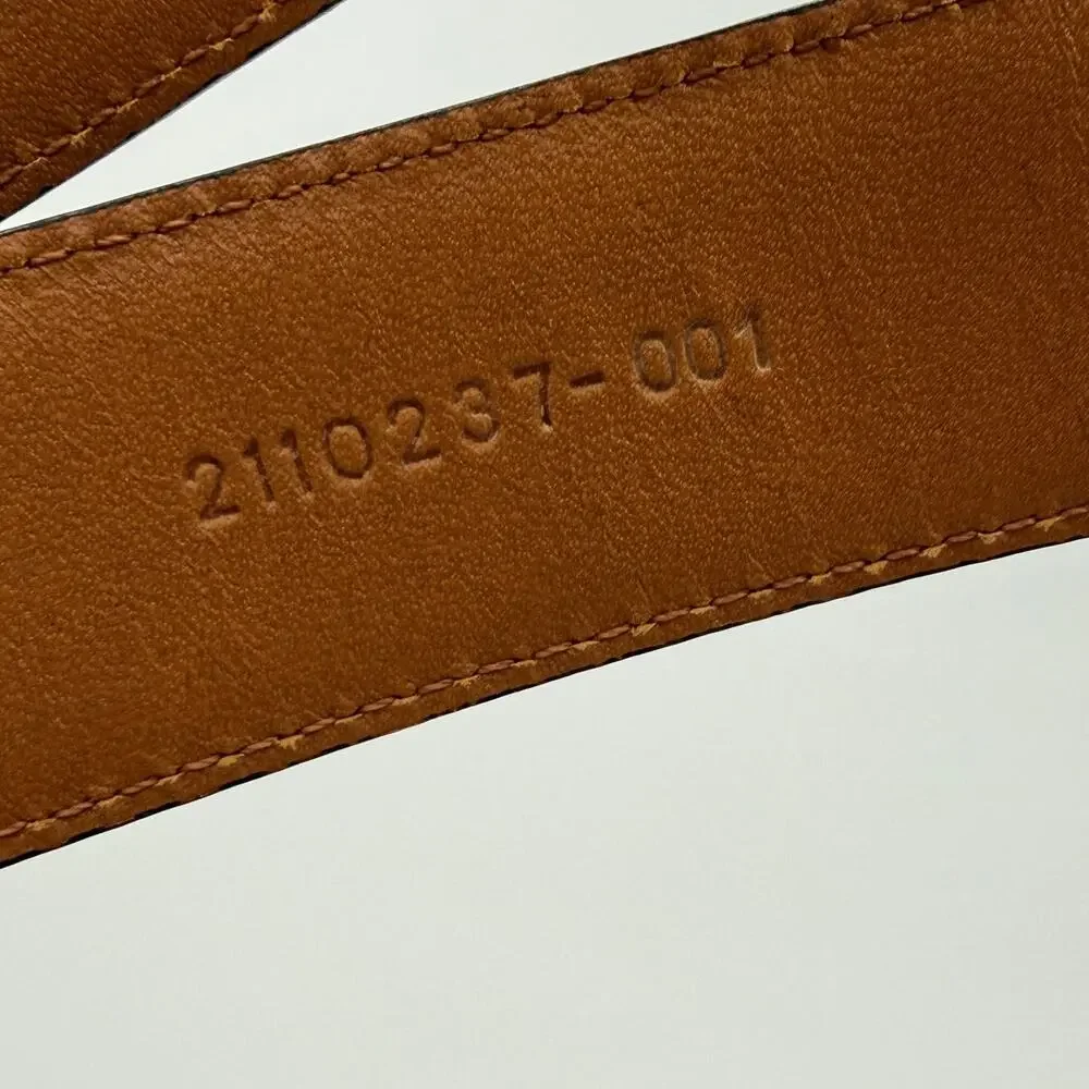 Polo Ralph Lauren Black Croc Embossed Leather Belt Solid Brass Buckle Size 38